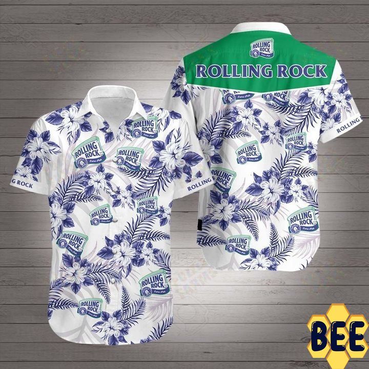 Rolling Rock Tropical Flower Trending Hawaiian Shirt Rolling Rock Tropical Flower Trending Hawaiian Shirt