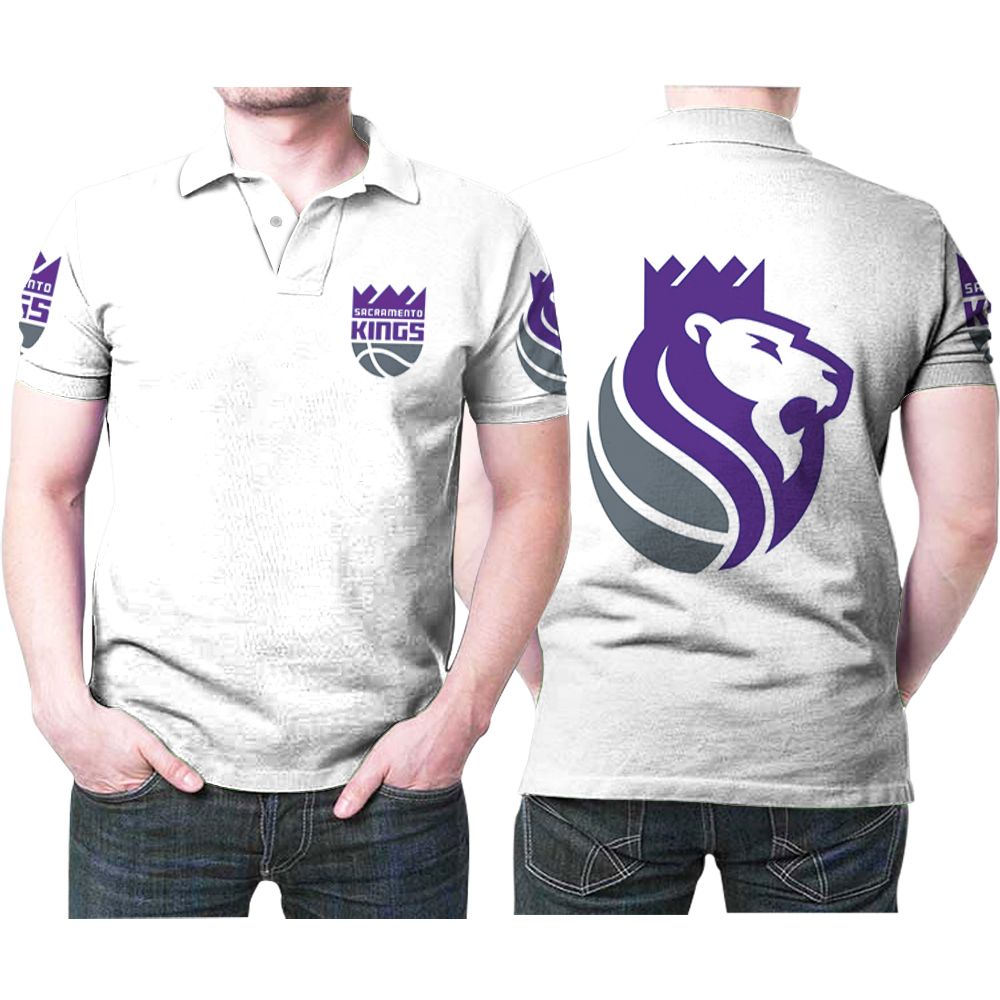 Sacramento Kings Basketball Classic Mascot Logo Gift For Kings Fans White 3D All Over Print Polo Shirt Sacramento Kings Basketball Classic Mascot Logo Gift For Kings Fans White 3D All Over Print Polo Shirt
