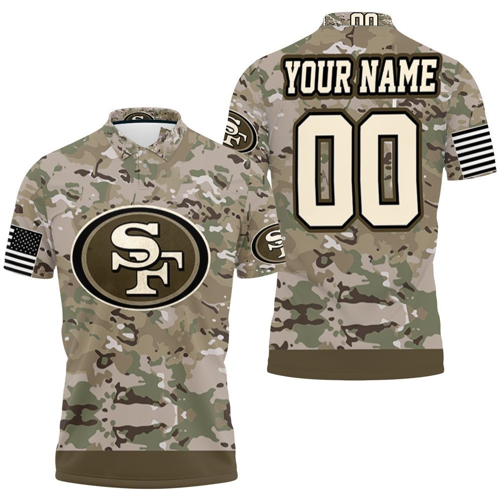 San Francisco 49ers Camouflage Veteran Personalized 3D All Over Print Polo Shirt San Francisco 49ers Camouflage Veteran Personalized 3D All Over Print Polo Shirt