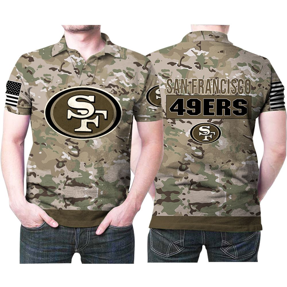 San Francisco 49ers Camouflage Veteran Us Flag 3D All Over Print Polo Shirt San Francisco 49ers Camouflage Veteran Us Flag 3D All Over Print Polo Shirt