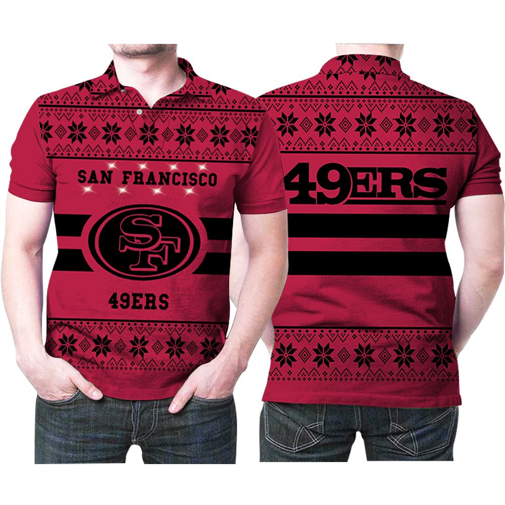 San Francisco 49ers Light Up Ugly Christmas Pattern 3D All Over Print Polo Shirt San Francisco 49ers Light Up Ugly Christmas Pattern 3D All Over Print Polo Shirt