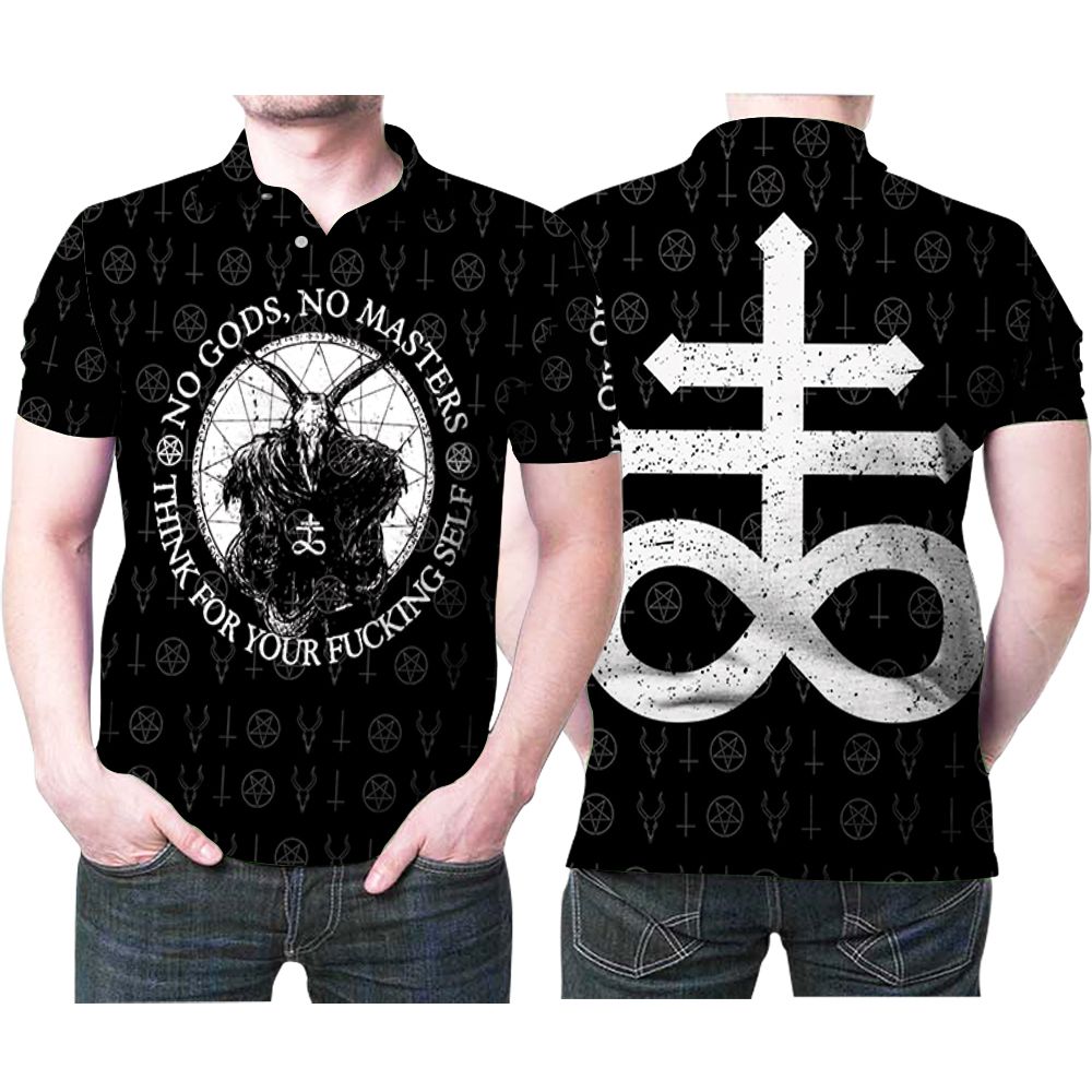 Satan No Gods No Masters Thank For Your Self Devil Polo Shirt Satan No Gods No Masters Thank For Your Self Devil Polo Shirt