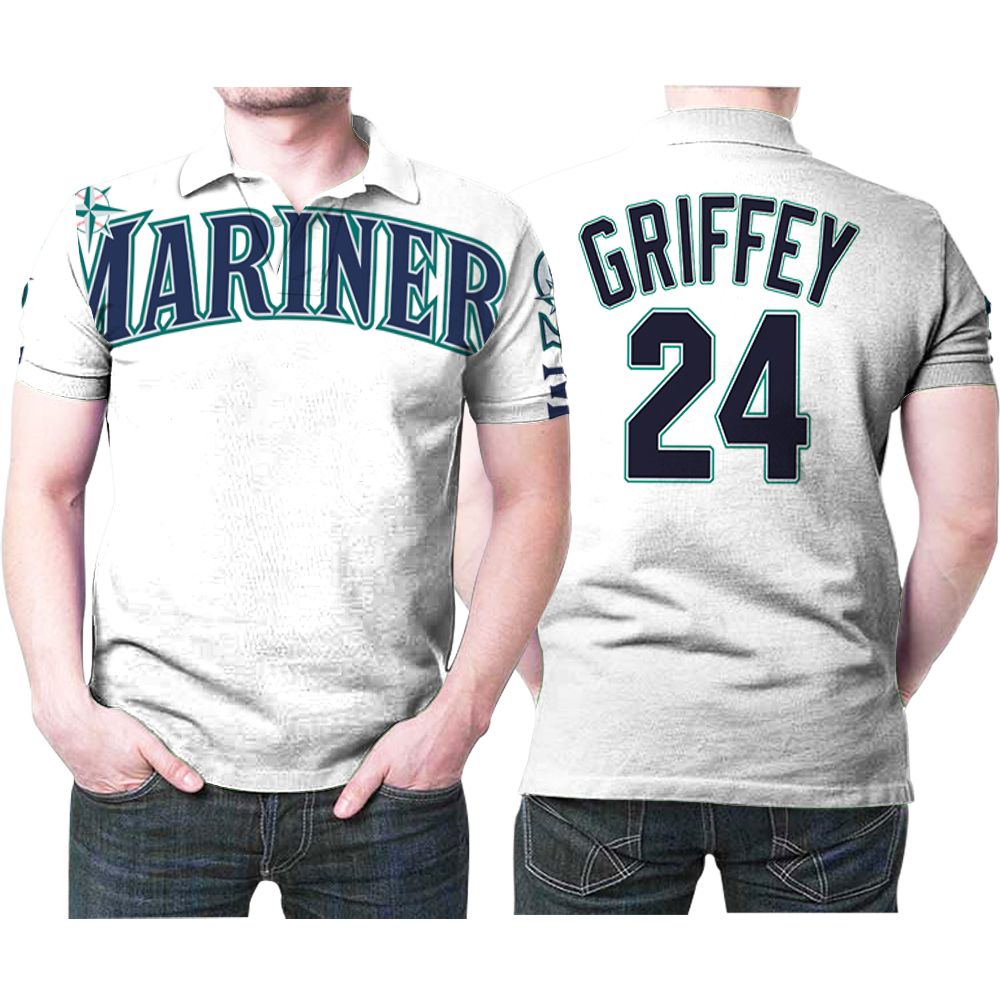 Seattle Mariners Ken Griffey Jr 24 2020 Mlb Baseball White Jersey Style 3D All Over Print Polo Shirt Seattle Mariners Ken Griffey Jr 24 2020 Mlb Baseball White Jersey Style 3D All Over Print Polo Shirt