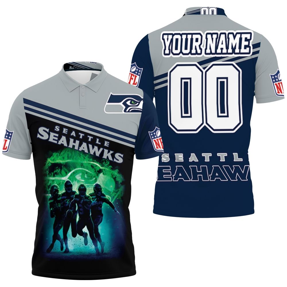 Seattle Seahawks Legend Players Personalized 3D All Over Print Polo Shirt Seattle Seahawks Legend Players Personalized 3D All Over Print Polo Shirt