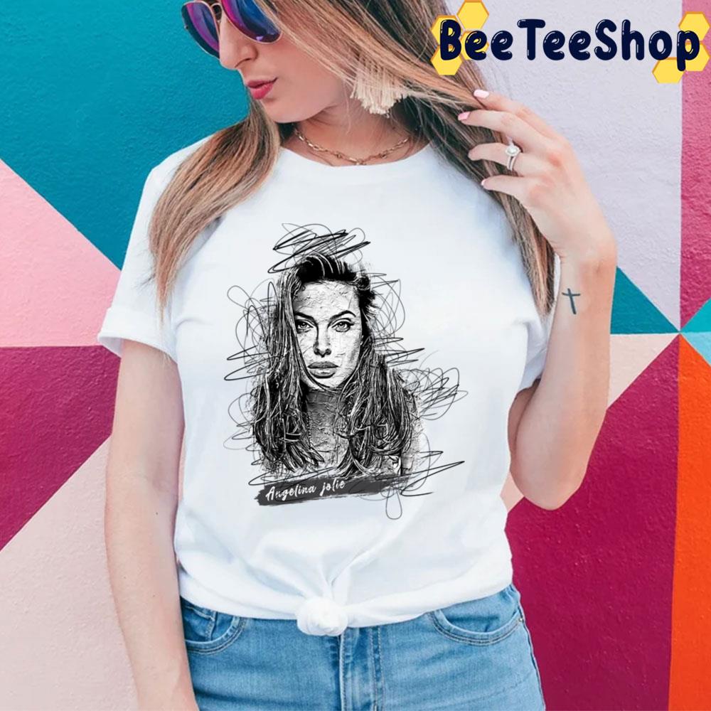 Sketch Art Design Fitted Angelina Jolie Unisex T-Shirt Sketch Art Design Fitted Angelina Jolie Unisex T-Shirt