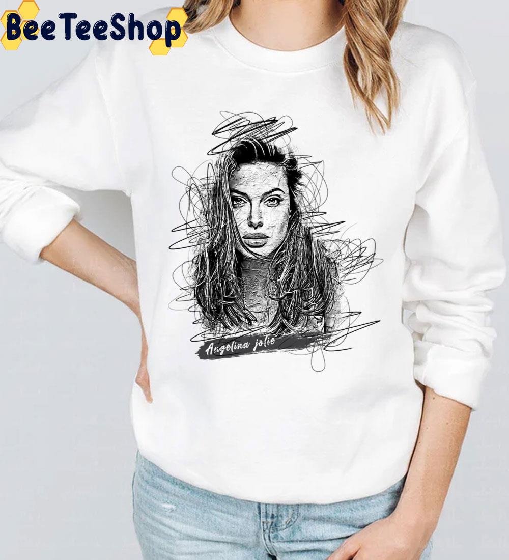 Sketch Art Design Fitted Angelina Jolie Unisex T-Shirt Sketch Art Design Fitted Angelina Jolie Unisex T-Shirt