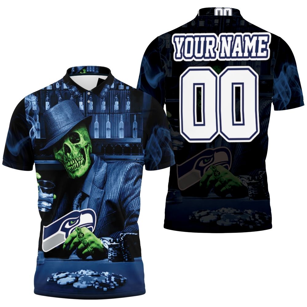 Skull Play Seattle Seahawks Card Personalized 3D All Over Print Polo Shirt Skull Play Seattle Seahawks Card Personalized 3D All Over Print Polo Shirt
