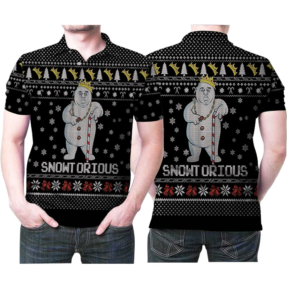 Snowtorious Notorious Big Ugly Christmas Pattern 3D All Over Print Polo Shirt Snowtorious Notorious Big Ugly Christmas Pattern 3D All Over Print Polo Shirt