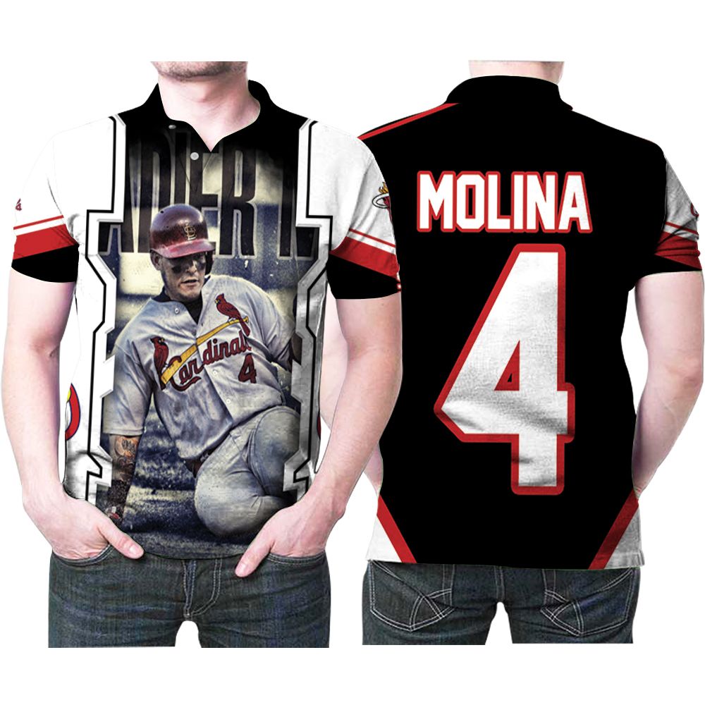 St Louis Cardinals Yadier Molina 4 Leader Legend Player Mlb Baseball Polo Shirt St Louis Cardinals Yadier Molina 4 Leader Legend Player Mlb Baseball Polo Shirt