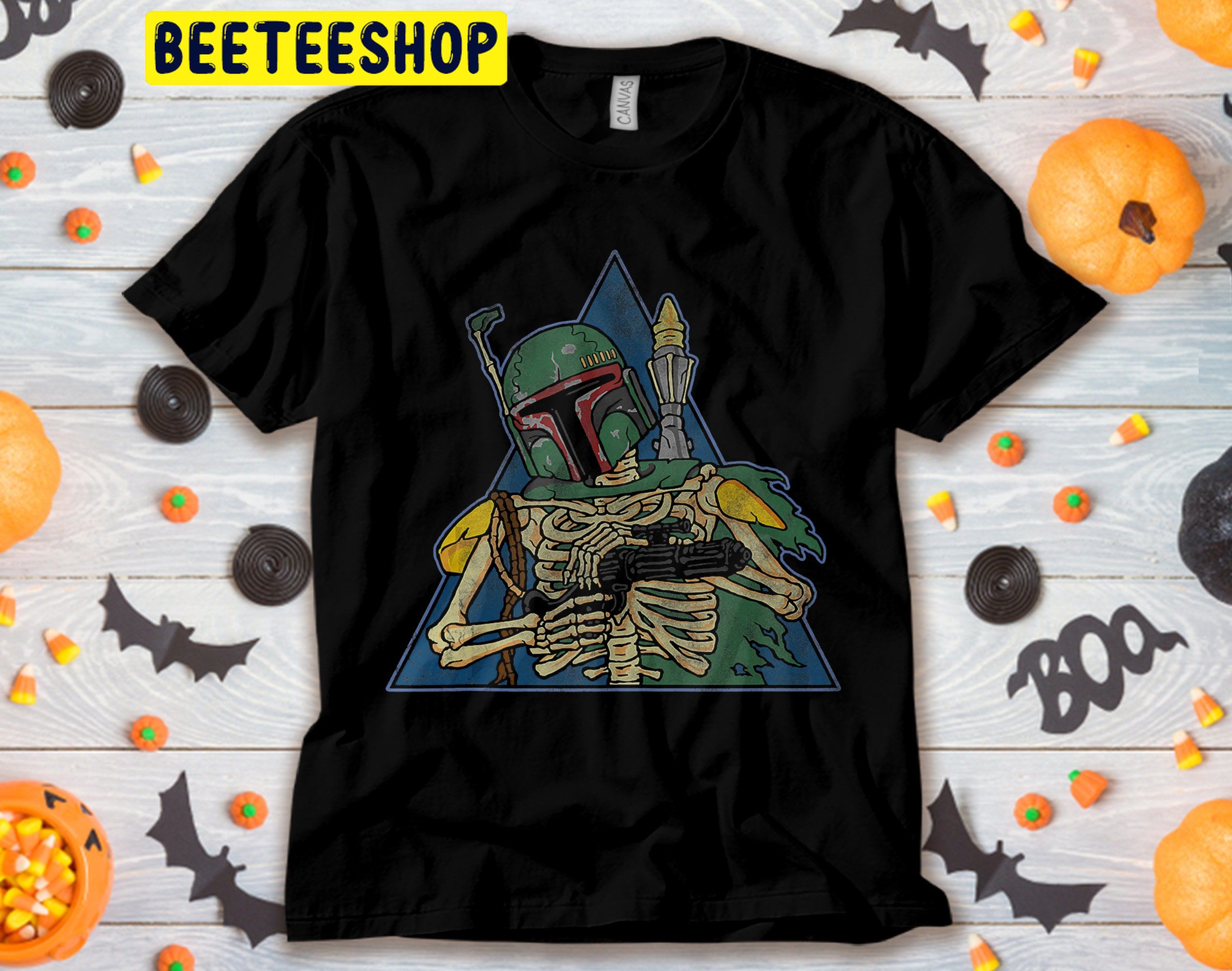 Star Wars Boba Fett Skeleton Halloween Unisex T-Shirt Star Wars Boba Fett Skeleton Halloween Unisex T-Shirt