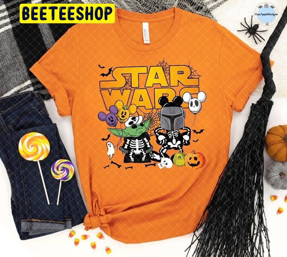 Star Wars Disney Skeleton And Pumpkin Halloween Unisex T-Shirt Star Wars Disney Skeleton And Pumpkin Halloween Unisex T-Shirt