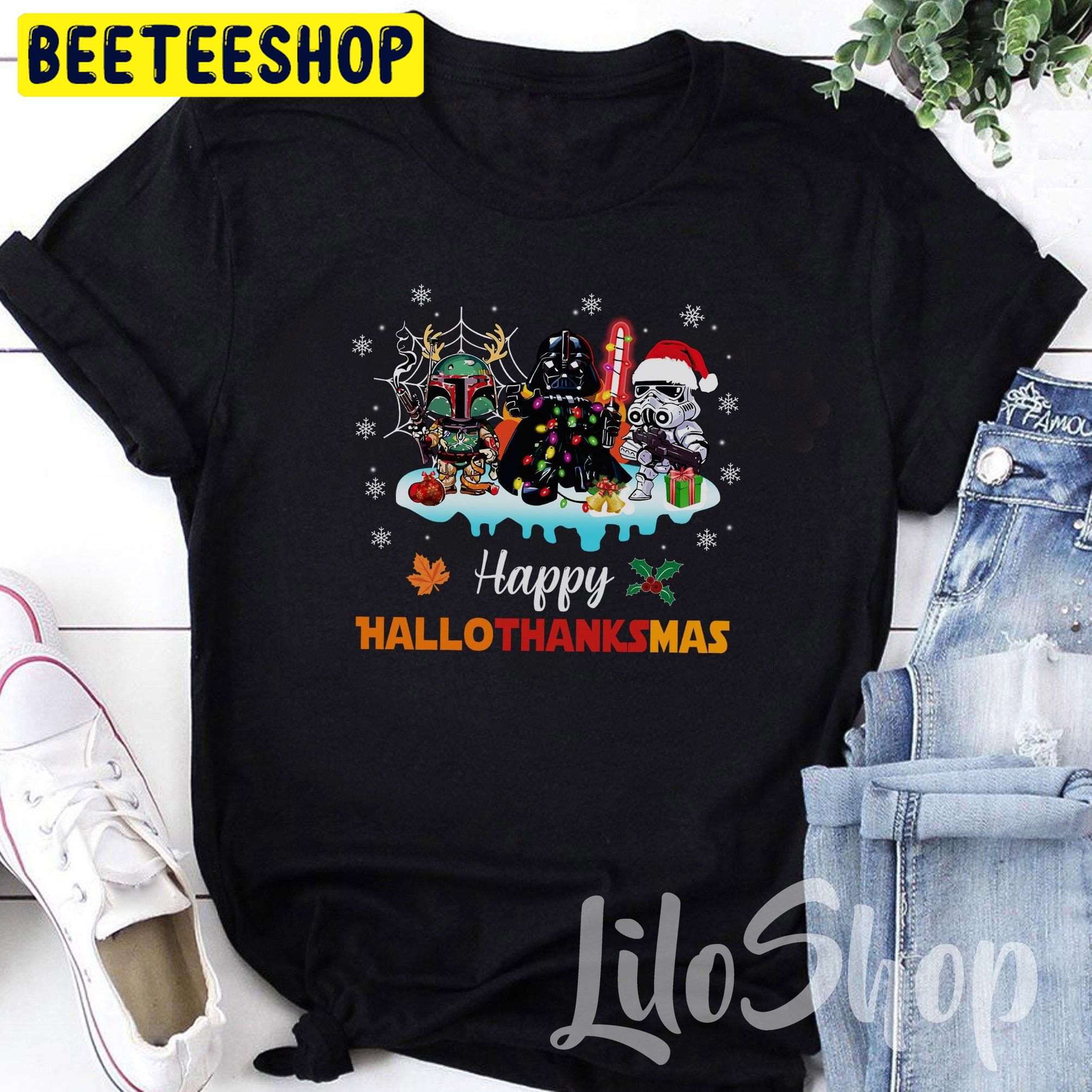 Star Wars Happy Hallothanksmas Halloween Unisex T-Shirt Star Wars Happy Hallothanksmas Halloween Unisex T-Shirt