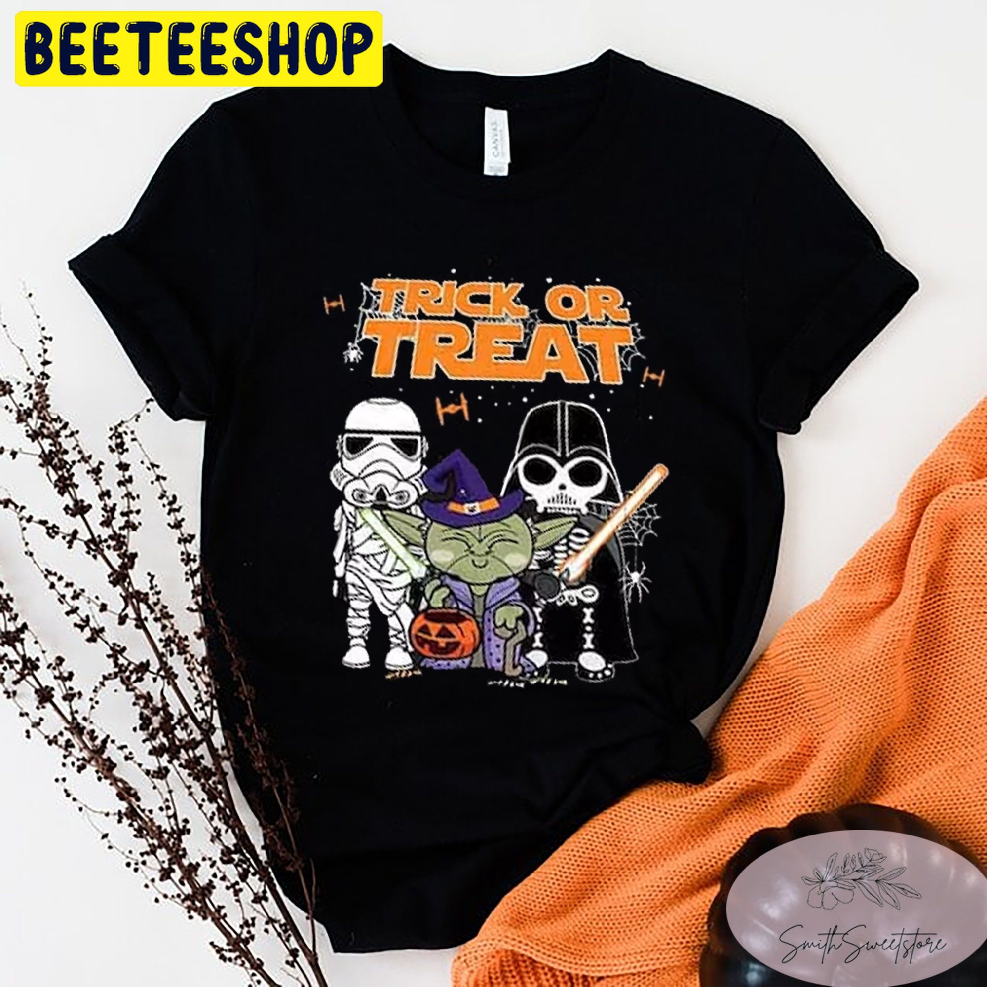Star Wars Trick Or Treat Disney Skeleton Baby Yoda Halloween Unisex T-Shirt Star Wars Trick Or Treat Disney Skeleton Baby Yoda Halloween Unisex T-Shirt