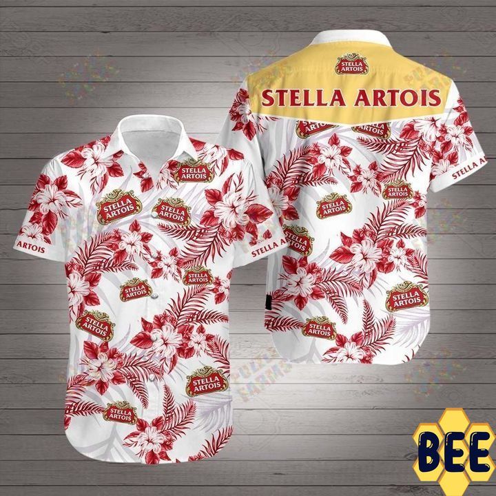 Stella Artois Tropical Flower Trending Hawaiian Shirt Stella Artois Tropical Flower Trending Hawaiian Shirt