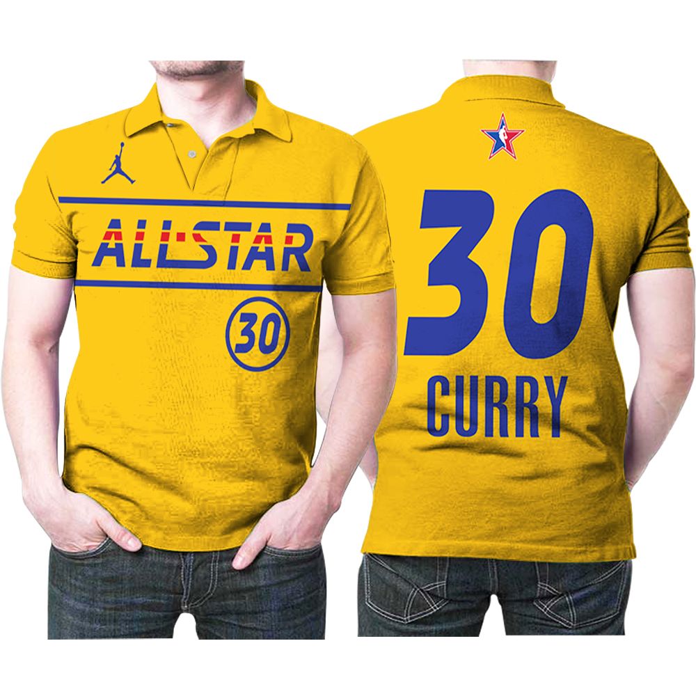 Stephen Curry #30 Nba Warriors 2021 All Star Western Conference Gold Jersey Style 3D All Over Print Polo Shirt Stephen Curry #30 Nba Warriors 2021 All Star Western Conference Gold Jersey Style 3D All Over Print Polo Shirt