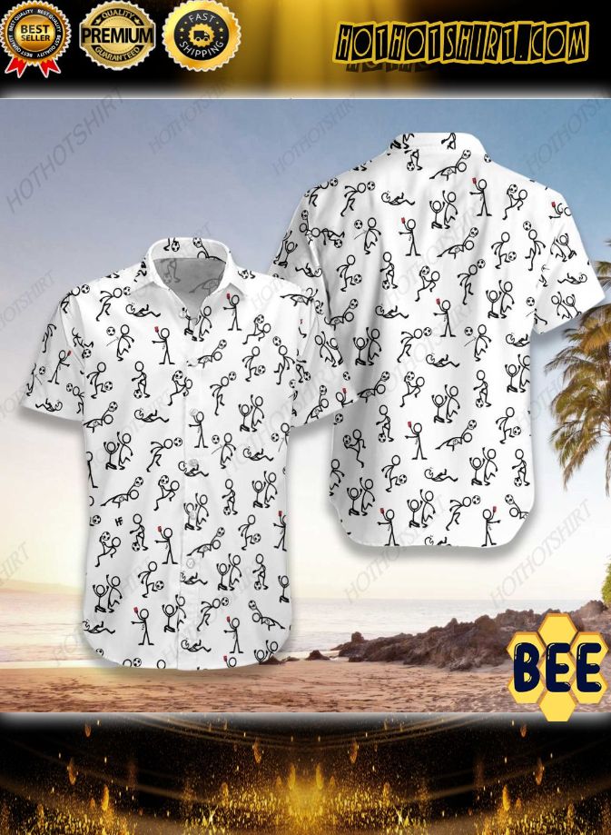 Stickfigures Playing Soccer Trending Hawaiian Shirt Stickfigures Playing Soccer Trending Hawaiian Shirt