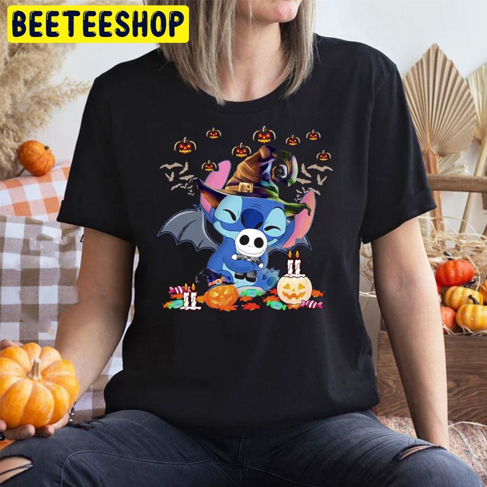 Stitch And Jack Skellington Baby Funny Halloween Trending Unisex T-Shirt Stitch And Jack Skellington Baby Funny Halloween Trending Unisex T-Shirt