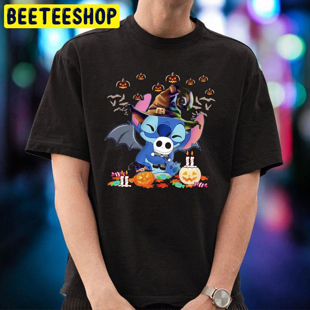 Stitch And Jack Skellington Baby Funny Halloween Trending Unisex T-Shirt Stitch And Jack Skellington Baby Funny Halloween Trending Unisex T-Shirt