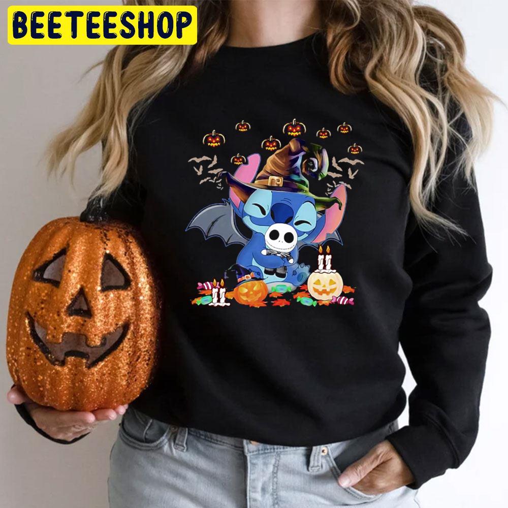 Stitch And Jack Skellington Baby Funny Halloween Trending Unisex T-Shirt Stitch And Jack Skellington Baby Funny Halloween Trending Unisex T-Shirt