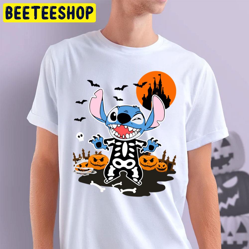 Stitch Skeleton Halloween Night Trending Unisex T-Shirt Stitch Skeleton Halloween Night Trending Unisex T-Shirt