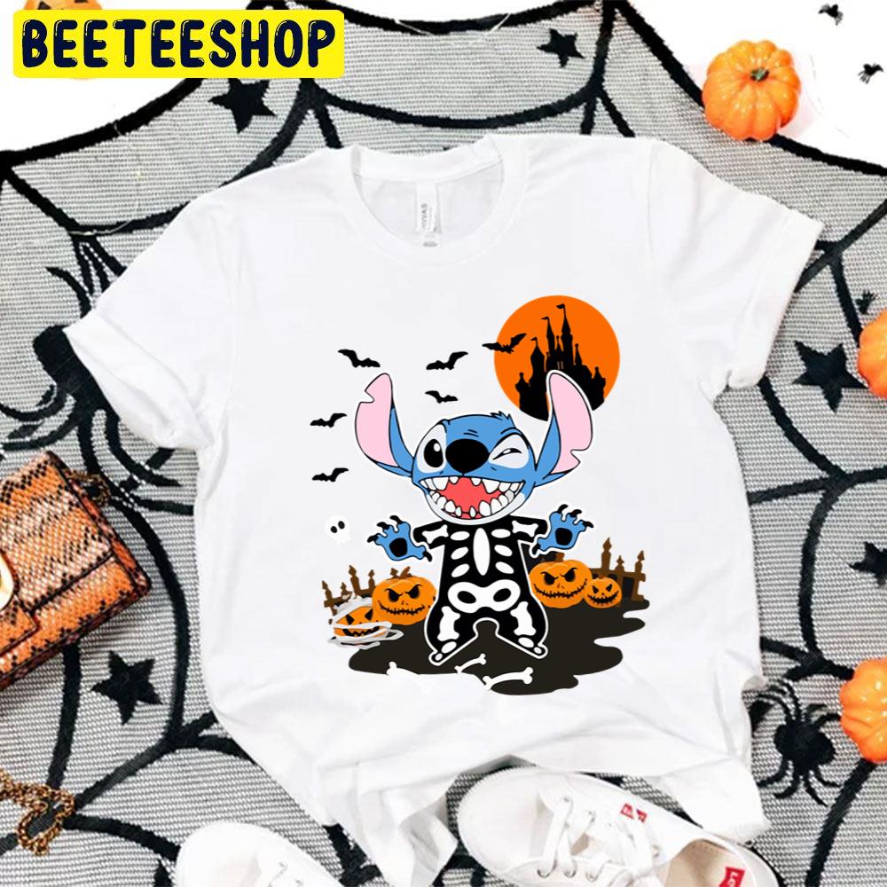 Stitch Skeleton Halloween Night Trending Unisex T-Shirt Stitch Skeleton Halloween Night Trending Unisex T-Shirt