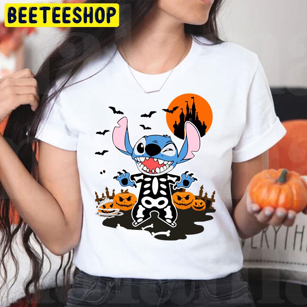 Stitch Skeleton Halloween Night Trending Unisex T-Shirt Stitch Skeleton Halloween Night Trending Unisex T-Shirt