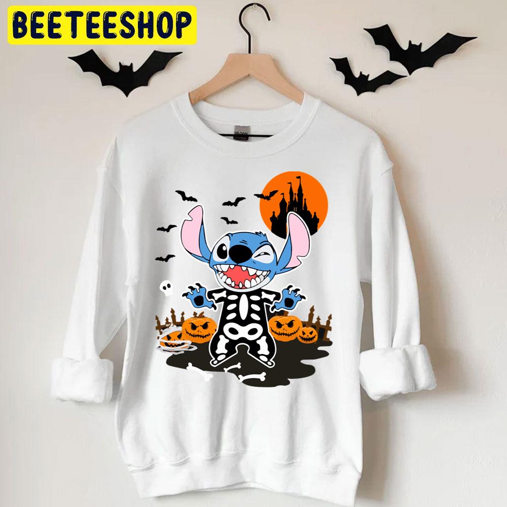 Stitch Skeleton Halloween Night Trending Unisex T-Shirt Stitch Skeleton Halloween Night Trending Unisex T-Shirt