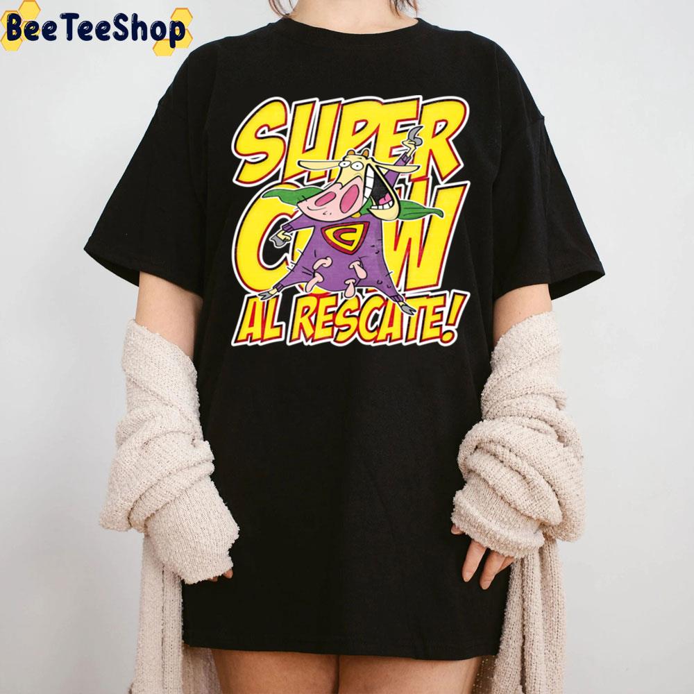 Supercow Al Rescate Cow And Chicken Cartoon Trending Unisex T-Shirt Supercow Al Rescate Cow And Chicken Cartoon Trending Unisex T-Shirt