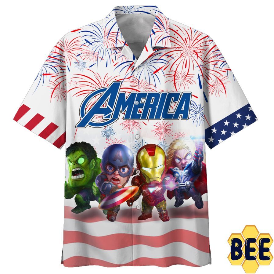 Superheroes Independence Day Trending Hawaiian Shirt Superheroes Independence Day Trending Hawaiian Shirt