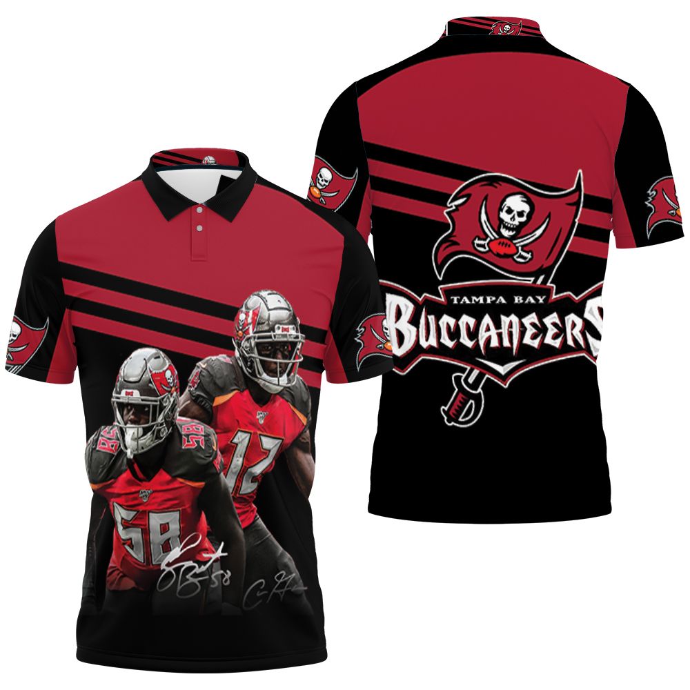 Tampa Bay Buccaneers Kwon Alexander Tom Brady Signed 3D All Over Print Polo Shirt Tampa Bay Buccaneers Kwon Alexander Tom Brady Signed 3D All Over Print Polo Shirt
