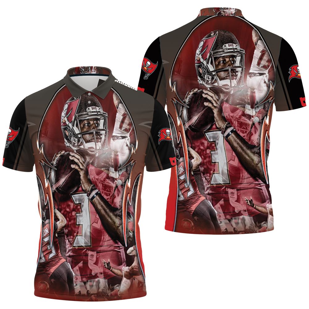 Tampa Bay Buccaneers Super Bowl 2021 Champions Jameis Winston 3D All Over Print Polo Shirt Tampa Bay Buccaneers Super Bowl 2021 Champions Jameis Winston 3D All Over Print Polo Shirt