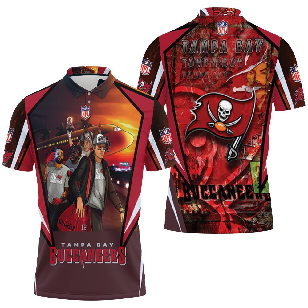 Tampa Bay Buccaneers Super Bowl 2021 Nfc South Champions Division 3D All Over Print Polo Shirt Tampa Bay Buccaneers Super Bowl 2021 Nfc South Champions Division 3D All Over Print Polo Shirt