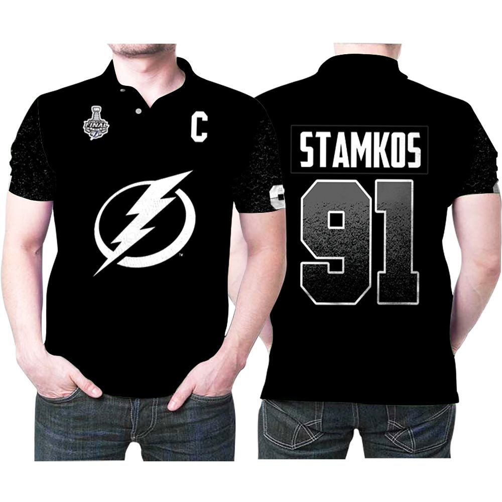 Tampa Bay Lightning Steven Stamkos 91 Great Player Nhl Ice Hockey Team 2020 Black Jersey Style Polo Shirt Tampa Bay Lightning Steven Stamkos 91 Great Player Nhl Ice Hockey Team 2020 Black Jersey Style Polo Shirt