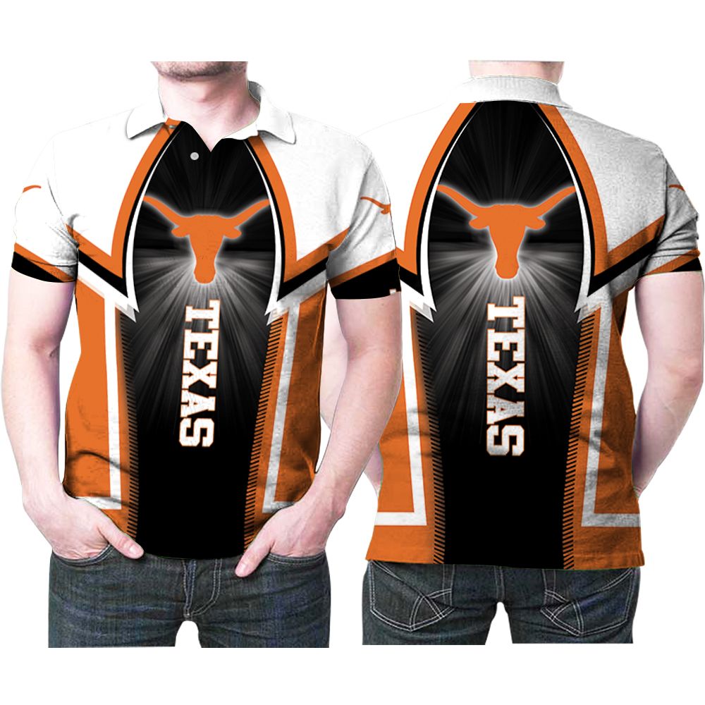 Texas Longhorns Ncaa Bright Logo 3D All Over Print Polo Shirt Texas Longhorns Ncaa Bright Logo 3D All Over Print Polo Shirt