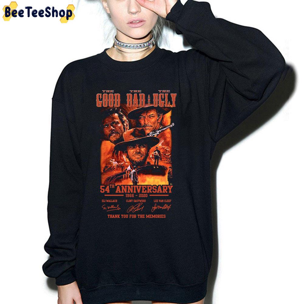 The Good The Bad And The Ugly 54th Anniversary 1966 2020 Signatures Thank You For The Memories Trending Unisex T-Shirt The Good The Bad And The Ugly 54th Anniversary 1966 2020 Signatures Thank You For The Memories Trending Unisex T-Shirt