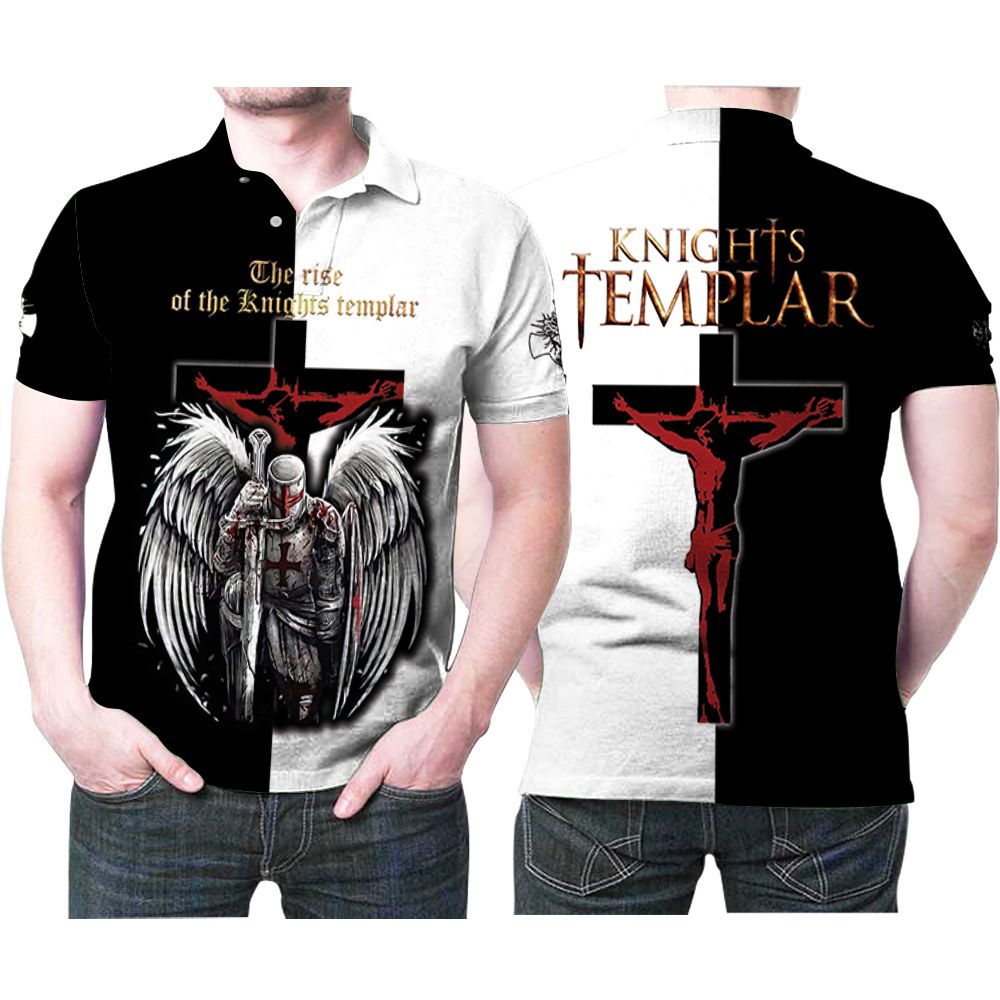 The Rise Of The Knight Templar Holy Cross Jesus Angel Wings 3D All Over Print Polo Shirt The Rise Of The Knight Templar Holy Cross Jesus Angel Wings 3D All Over Print Polo Shirt