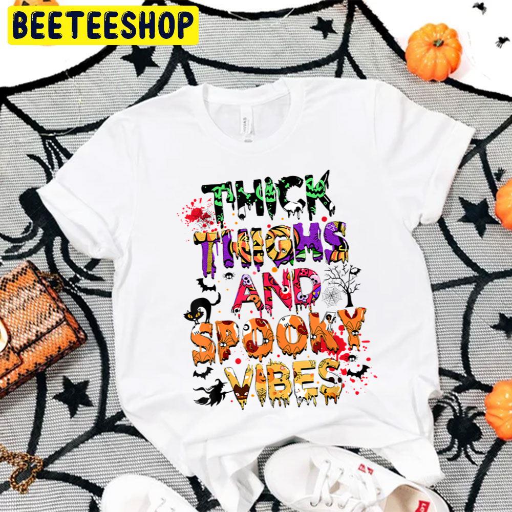 Thick Thighs And Spooky Vibes Funny Witch Black Cat Halloween Trending Unisex T-Shirt Thick Thighs And Spooky Vibes Funny Witch Black Cat Halloween Trending Unisex T-Shirt