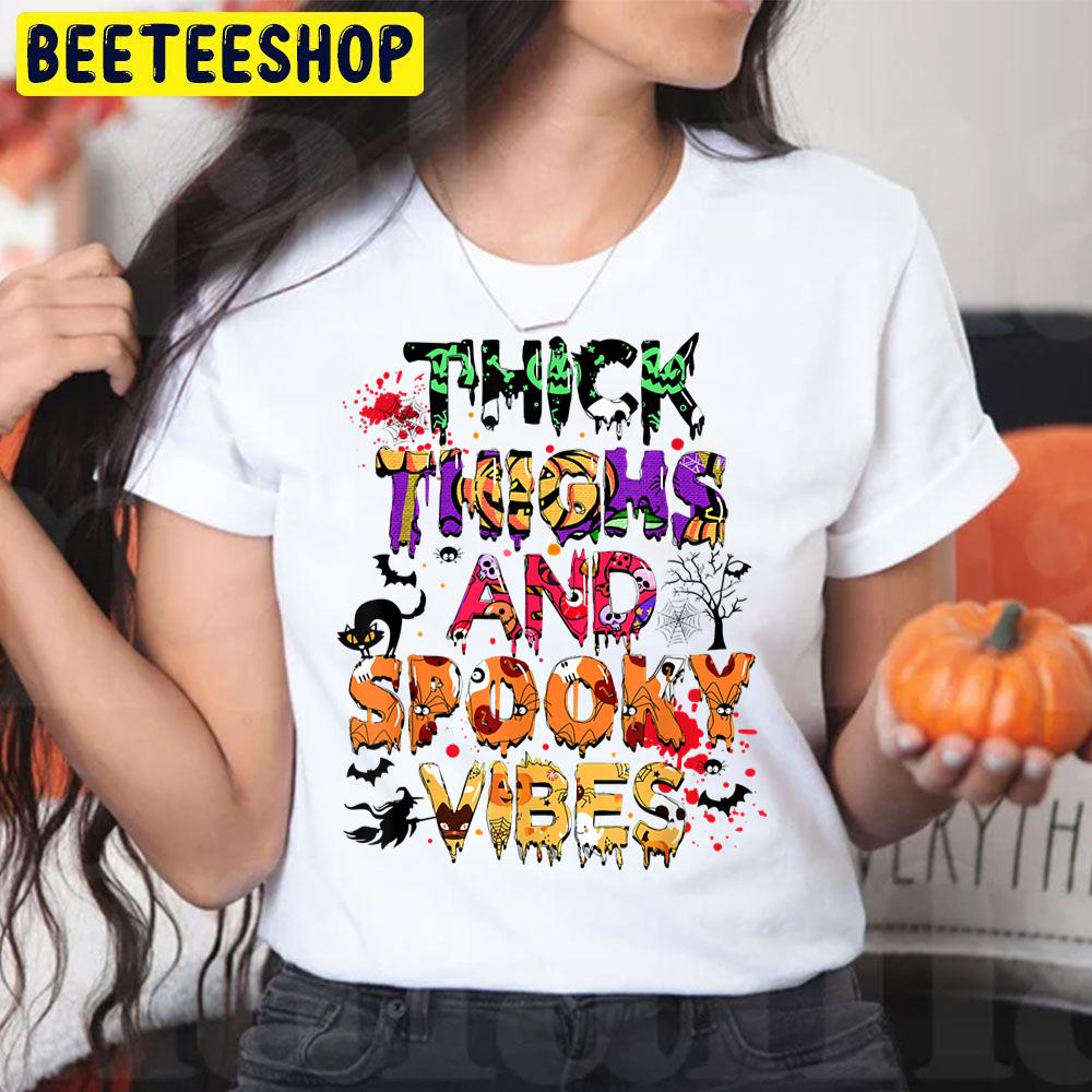 Thick Thighs And Spooky Vibes Funny Witch Black Cat Halloween Trending Unisex T-Shirt Thick Thighs And Spooky Vibes Funny Witch Black Cat Halloween Trending Unisex T-Shirt