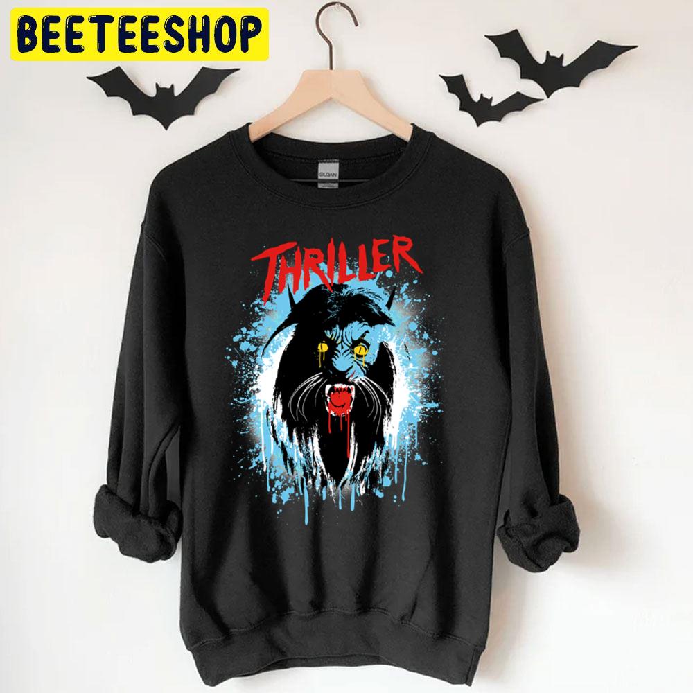 Thriller Werecat Halloween Blood Splatter Michael Jackson Halloween Unisex T-Shirt Thriller Werecat Halloween Blood Splatter Michael Jackson Halloween Unisex T-Shirt