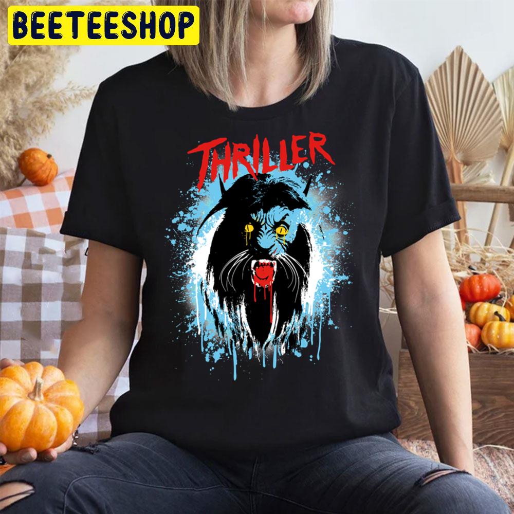 Thriller Werecat Halloween Blood Splatter Michael Jackson Halloween Unisex T-Shirt Thriller Werecat Halloween Blood Splatter Michael Jackson Halloween Unisex T-Shirt