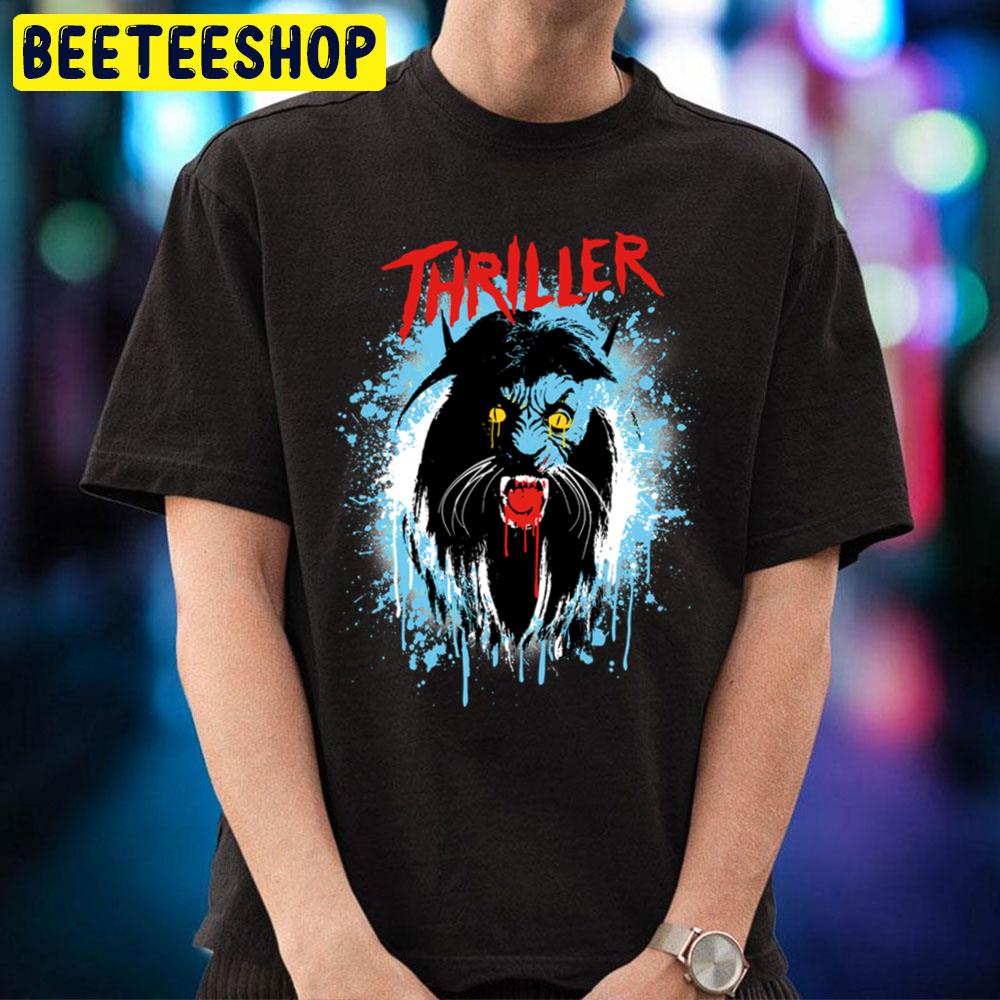 Thriller Werecat Halloween Blood Splatter Michael Jackson Halloween Unisex T-Shirt Thriller Werecat Halloween Blood Splatter Michael Jackson Halloween Unisex T-Shirt