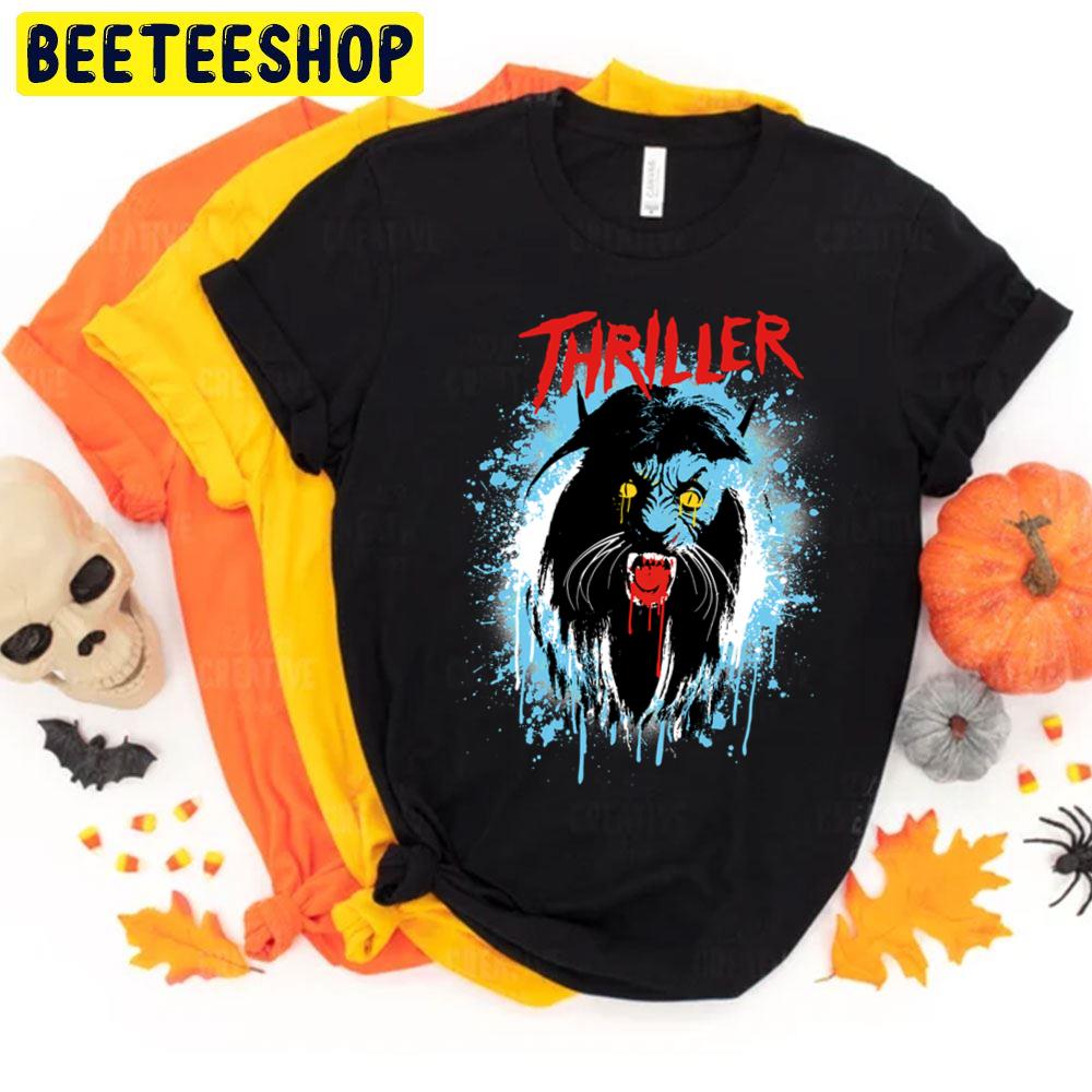 Thriller Werecat Halloween Blood Splatter Michael Jackson Halloween Unisex T-Shirt Thriller Werecat Halloween Blood Splatter Michael Jackson Halloween Unisex T-Shirt