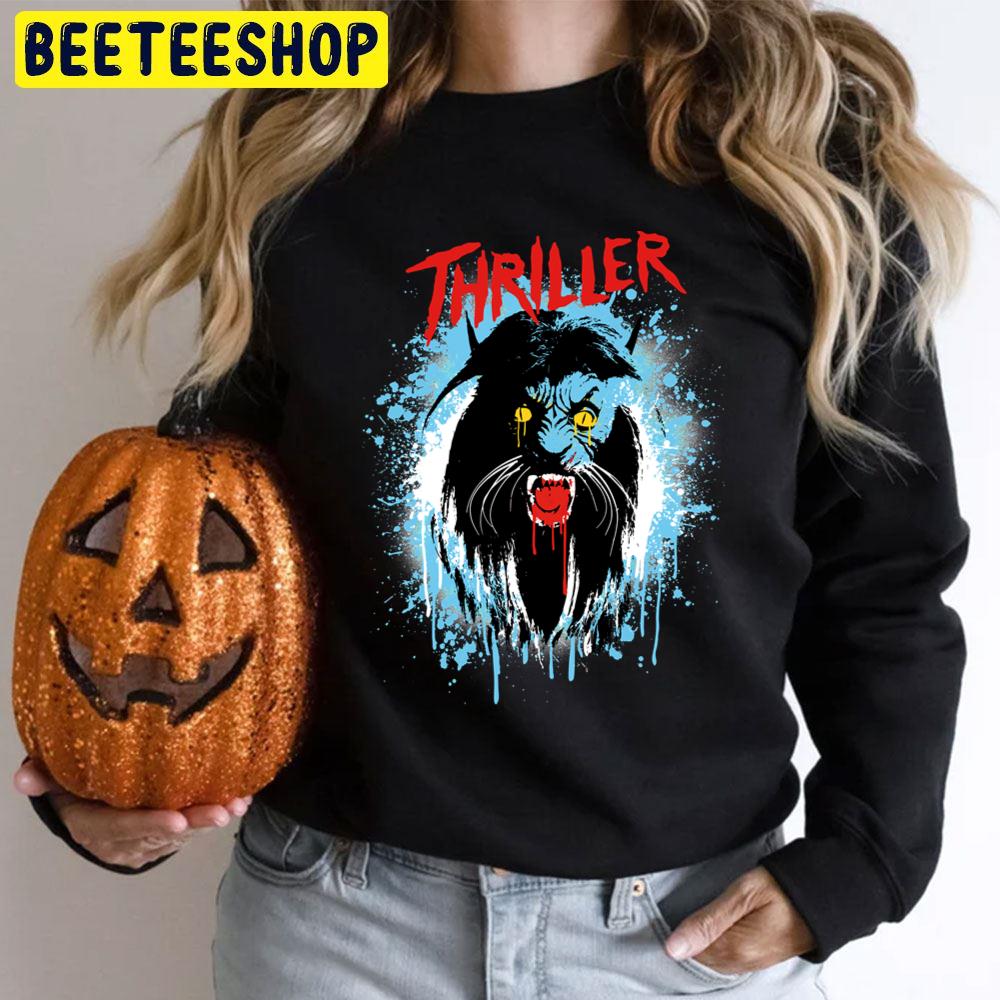 Thriller Werecat Halloween Blood Splatter Michael Jackson Halloween Unisex T-Shirt Thriller Werecat Halloween Blood Splatter Michael Jackson Halloween Unisex T-Shirt