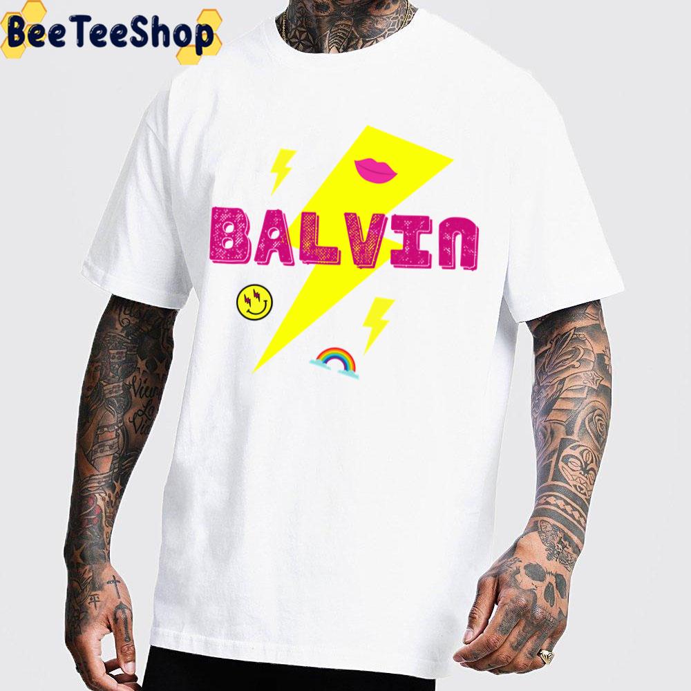 Thunder Rainbow And Smile Face J Balvin Unisex T-Shirt Thunder Rainbow And Smile Face J Balvin Unisex T-Shirt