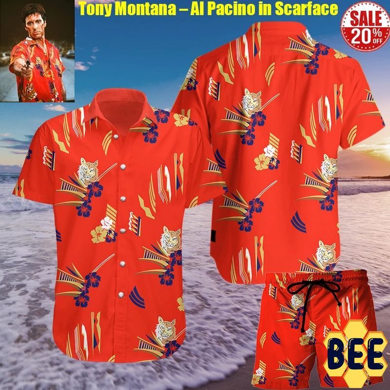 Tony Montana The Godfather Tropical Flower Trending Hawaiian Shirt Tony Montana The Godfather Tropical Flower Trending Hawaiian Shirt