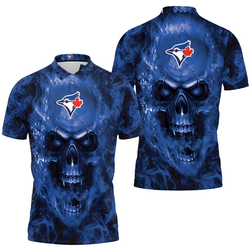 Toronto Blue Jays Mlb Fans Skull 3D All Over Print Polo Shirt Toronto Blue Jays Mlb Fans Skull 3D All Over Print Polo Shirt