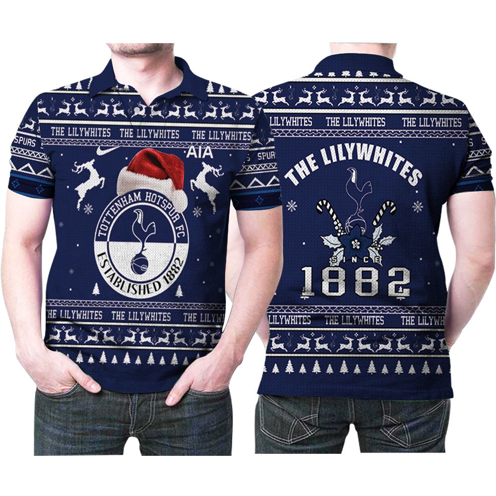 Tottenham Hotspur Fc The Lilywhites Since 1882 Christmas Ugly Christmas 3D All Over Print Polo Shirt Tottenham Hotspur Fc The Lilywhites Since 1882 Christmas Ugly Christmas 3D All Over Print Polo Shirt