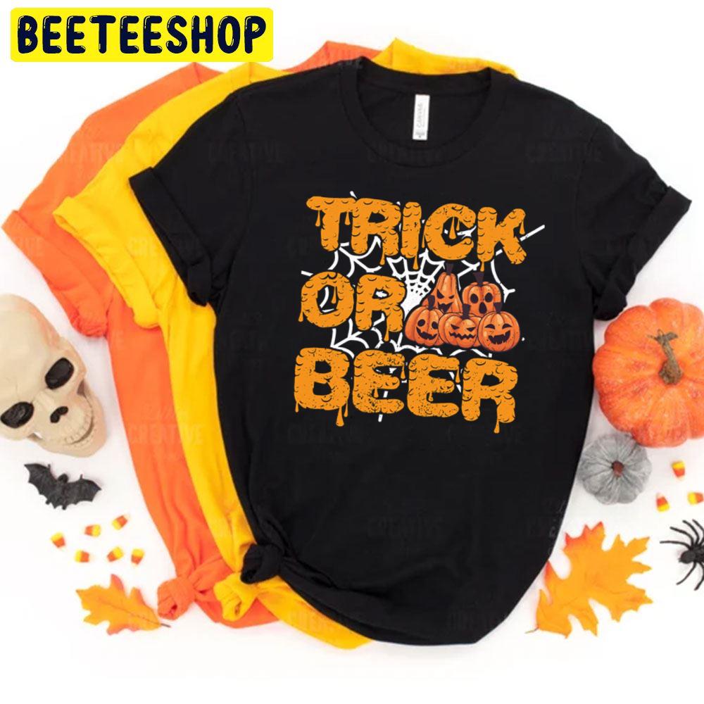 Trick Or Beer Pumpkins Halloween Unisex T-Shirt Trick Or Beer Pumpkins Halloween Unisex T-Shirt