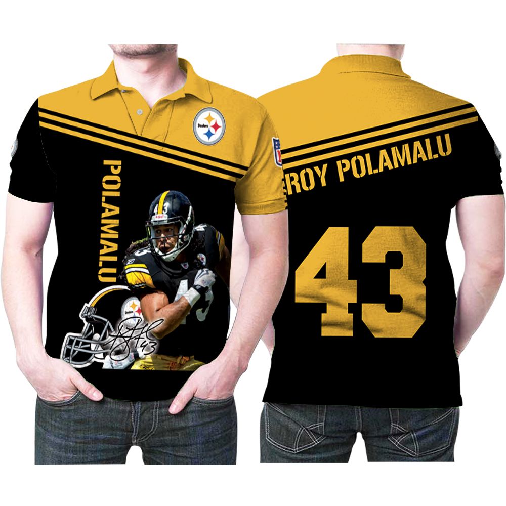 Troy Polamalu Pittsburgh Steelers 43 Legend Signed 3D All Over Print Polo Shirt Troy Polamalu Pittsburgh Steelers 43 Legend Signed 3D All Over Print Polo Shirt
