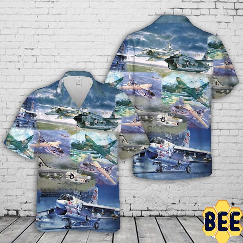 Us Air Force Ltv A-7 Corsair Ii Trending Hawaiian Shirt Us Air Force Ltv A-7 Corsair Ii Trending Hawaiian Shirt